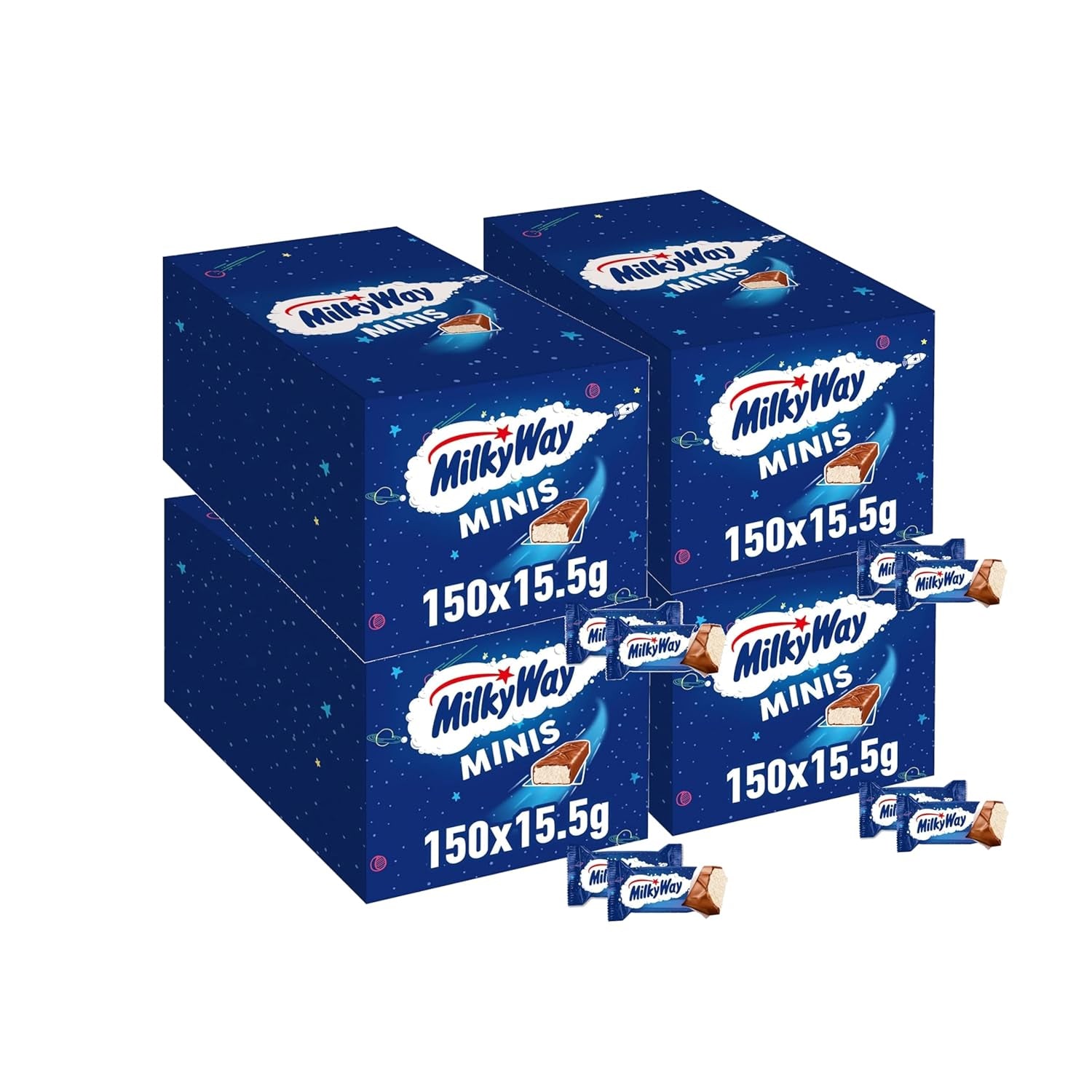 Mini Chocolate Bars, Chocolate Bulk Pack, Light Milk Cream, 150 x 15.5g, 2.3kg