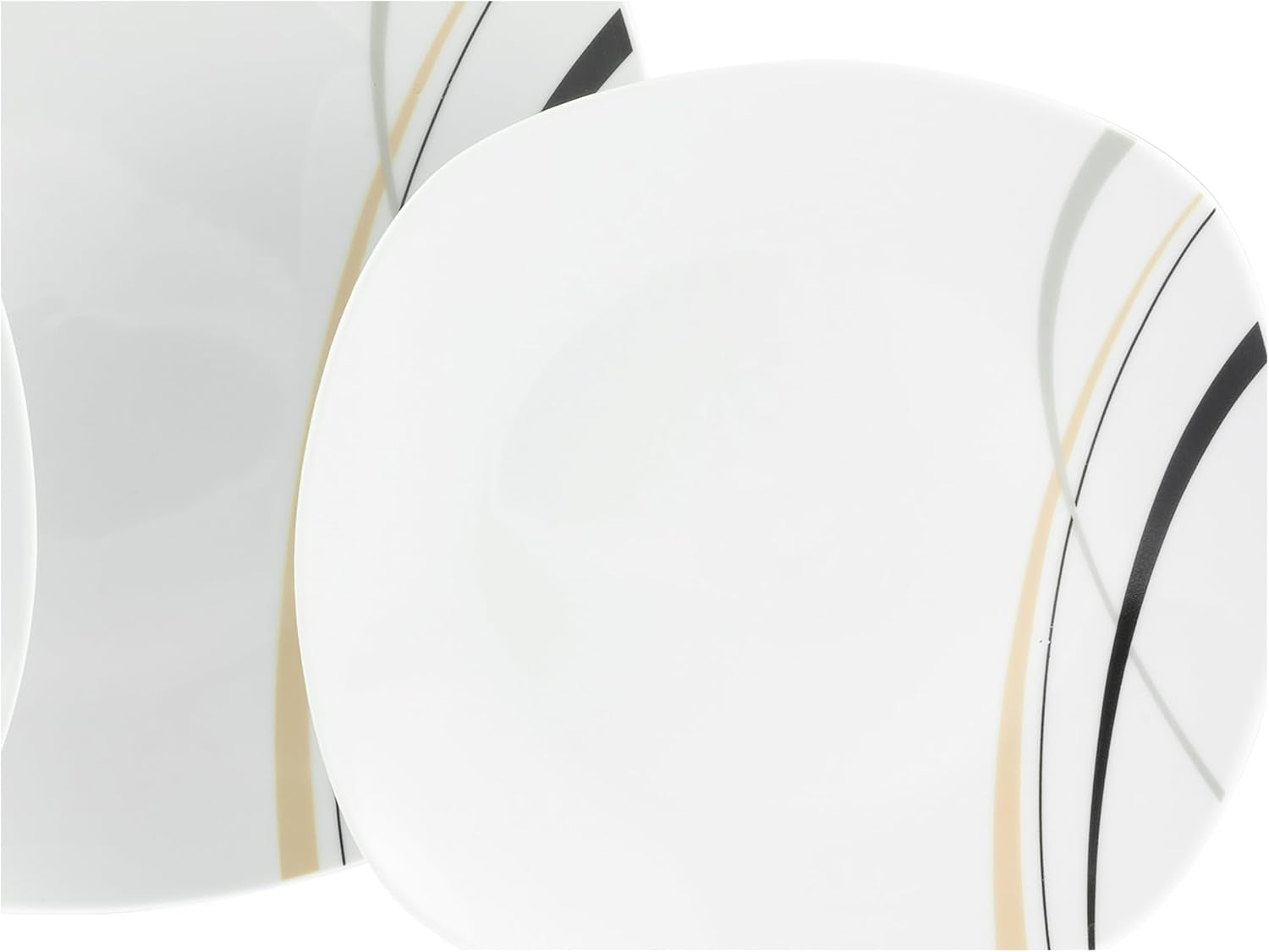 CreaTable, 24029, seria Square City Line, set de veselă din porțelan pentru 6 persoane, 12 piese, potrivit pentru mașina de spălat vase și cuptorul cu microunde, producție de calitate