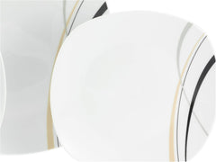 CreaTable, 24029, seria Square City Line, set de veselă din porțelan pentru 6 persoane, 12 piese, potrivit pentru mașina de spălat vase și cuptorul cu microunde, producție de calitate