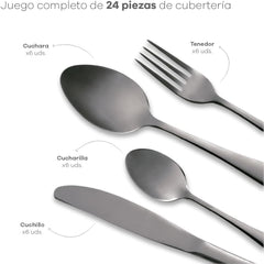 BERGNER MUNICH - Set de tacâmuri din oțel inoxidabil din 24 de piese Bucatarie Naty Shop