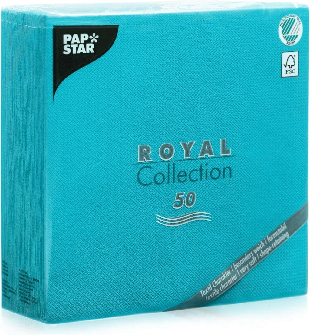 Șervețele Papstar / Șervețele Tissue Negre "Royal Collection" 40 X 40 Cm, 1/4-Fold, ideale pentru catering, gospodărie sau petreceri, #10452, 1 X 50Pack
