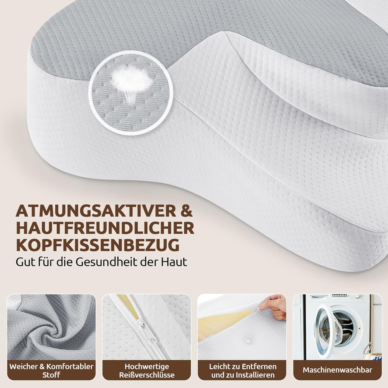 DONAMA gât pernă pernă pernă din spumă de memorie, pernă de dormit pernă de dormit lateral pentru partea din spate și stomac dormitori Perne ortopedice cervicale Naty Shop