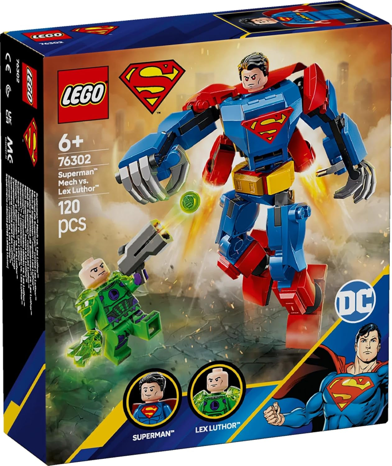 LEGO DC Superman Mech Vs. Lex Luthor - Superhero Toy with 2 Minifigures - Buildable Action Figure with Movable Arms, Legs and Fingers - Gift for Boys and Girls Ages 6+ 76302 Building Sets Besuche den LEGO-Store