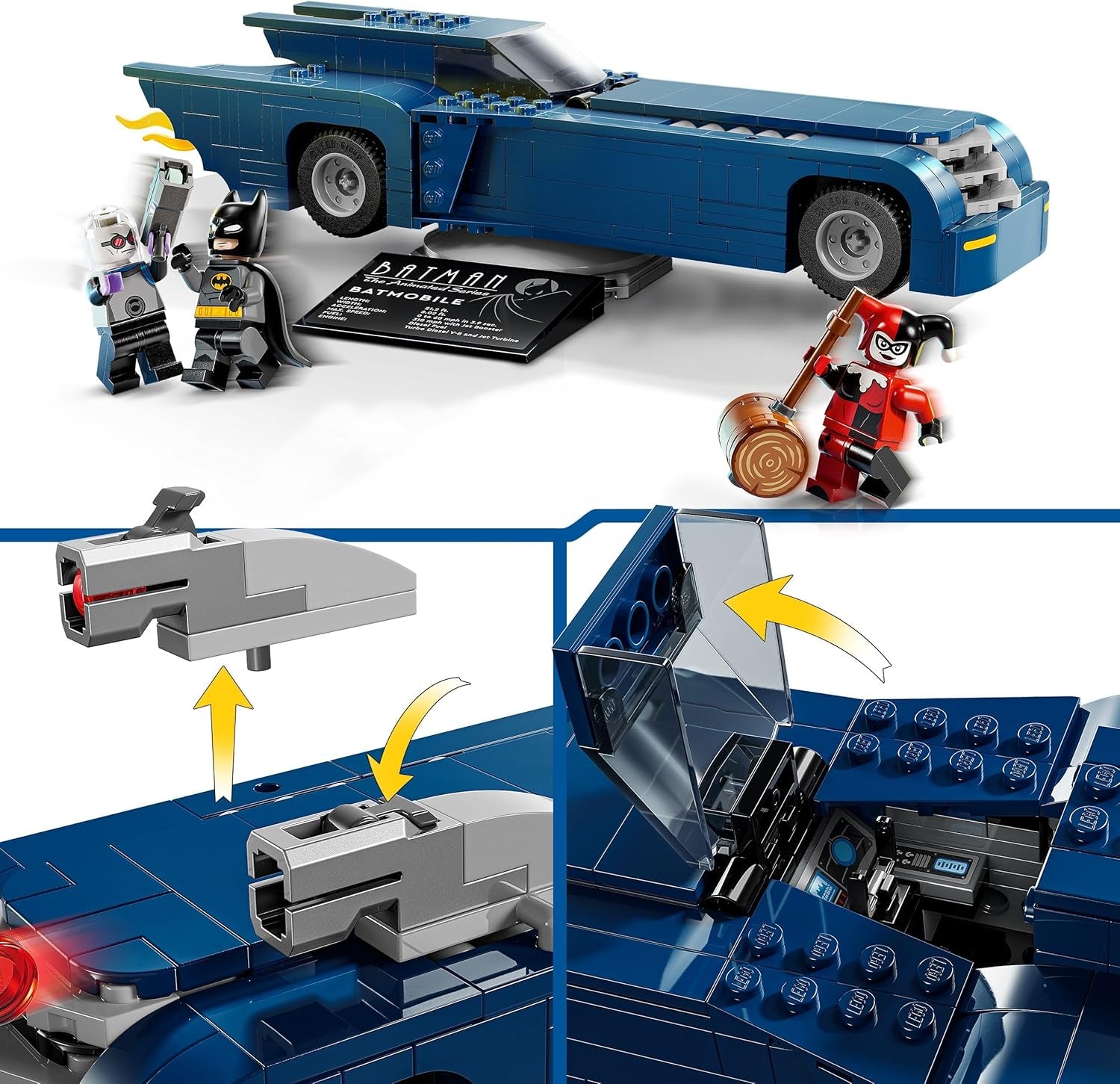 LEGO DC Batman: Batman în Batmobil vs. Harley Quinn și Mr Freeze, mașină de jucărie din seria animată pentru copii, cadou pentru băieți și fete de la 8 ani 76274 Seturi de constructie Besuche den LEGO-Store