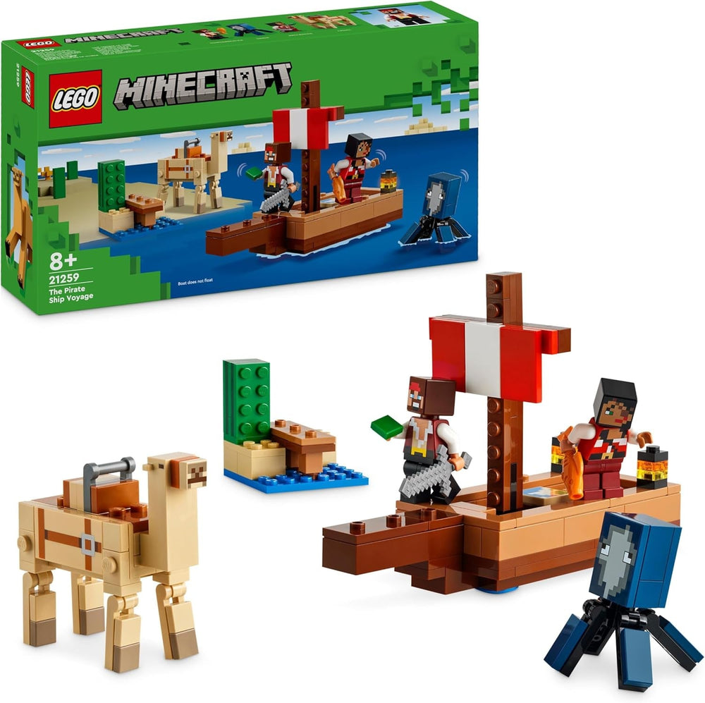 LEGO Minecraft The Pirate Ship Voyage Squid and Camel Pirate Figure Toy Ship Building Role Play Gift for Boys and Girls 8 Years Old 21259 Building Sets Besuche den LEGO-Store Default Title