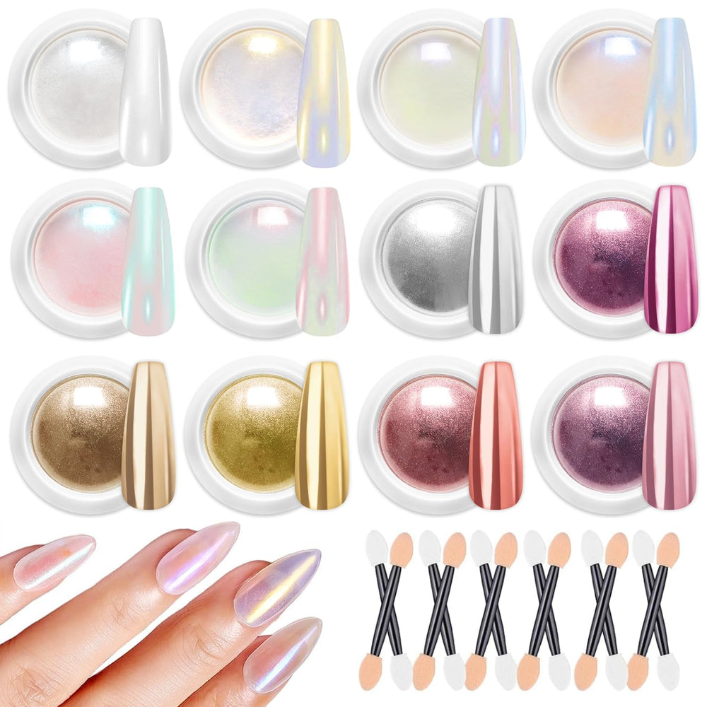 BISHENGYF Rose Gold Chrome Nail PowderNeue Upgrade Grosse Kapazität Chrom PulverSuper-Spiegeleffekt Metall Mirror Chrome Powder –Neon Glassy Pearl Effect Glitter Nagelkunst Pulver Für DIY Salon