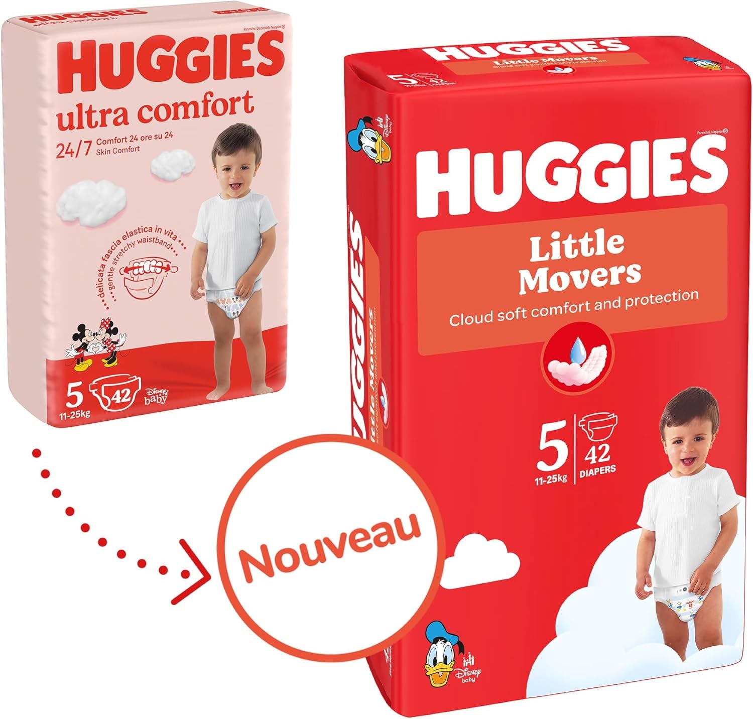 Huggies Baby Diapers Little Movers, Disney Design, Size 5, 126 Count (3 x 42), Monthly Box