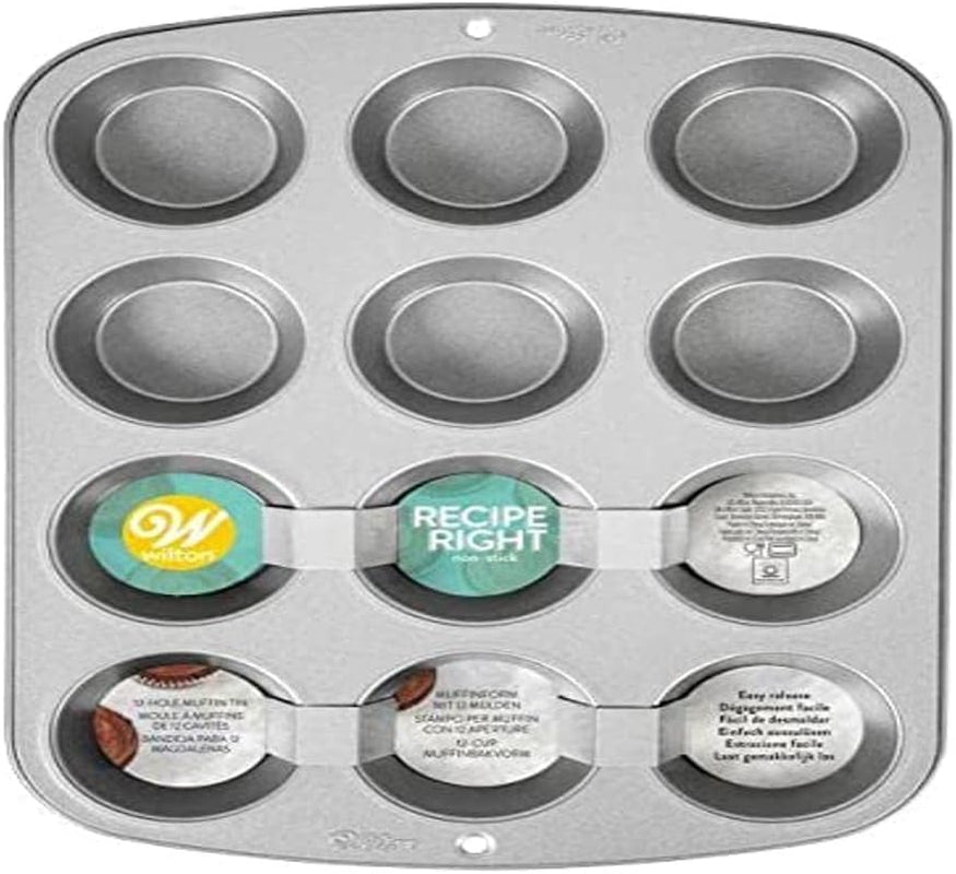 Wilton 03-3118 Cupcake- /Muffin Backform, Recipe Right, Antihaft, 12 Vertiefungen, Grau Molds and baking trays Naty Shop