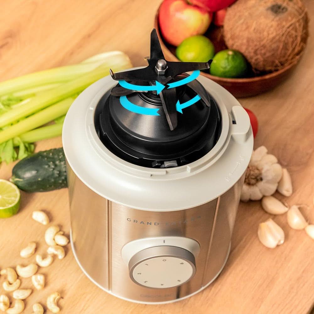 Cecotec Standmixer Grand Katana 2700MAX Total Destroy W. Maximalleistung 2700W, Gegenläufige Technologie, 8-Klingen-Messer Mit Schwarzer Titanbeschichtung, Thermoresistenter Krug 1.8L Mother and Child Naty Shop