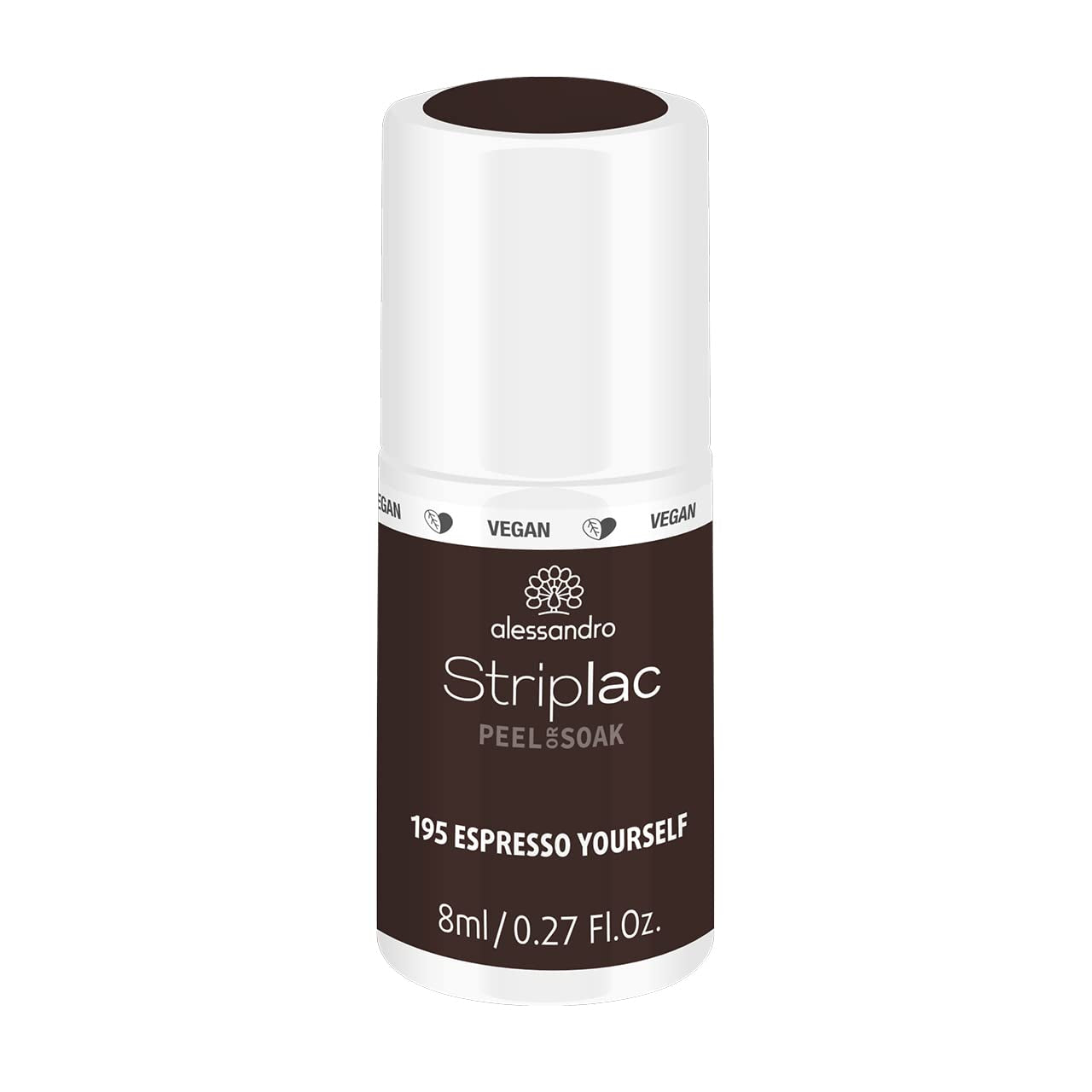 UV nail polish alessandro Striplac Midnight Black – Delicate and long-lasting – Easy removal thanks to peel-off removal technology – Vegan and cruelty-free – 8 ml
