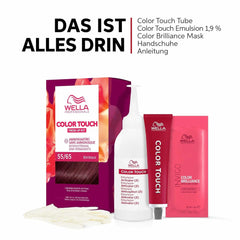 Wella Professionals Color Touch demi-permanent colorant de păr fără amoniac - vopsea de păr cu până la 50% acoperire a părului gri - kit rădăcină, inclusiv mască de păr - 4/0 Medium Brown (130 ml) Vopsea pentru par Naty Shop