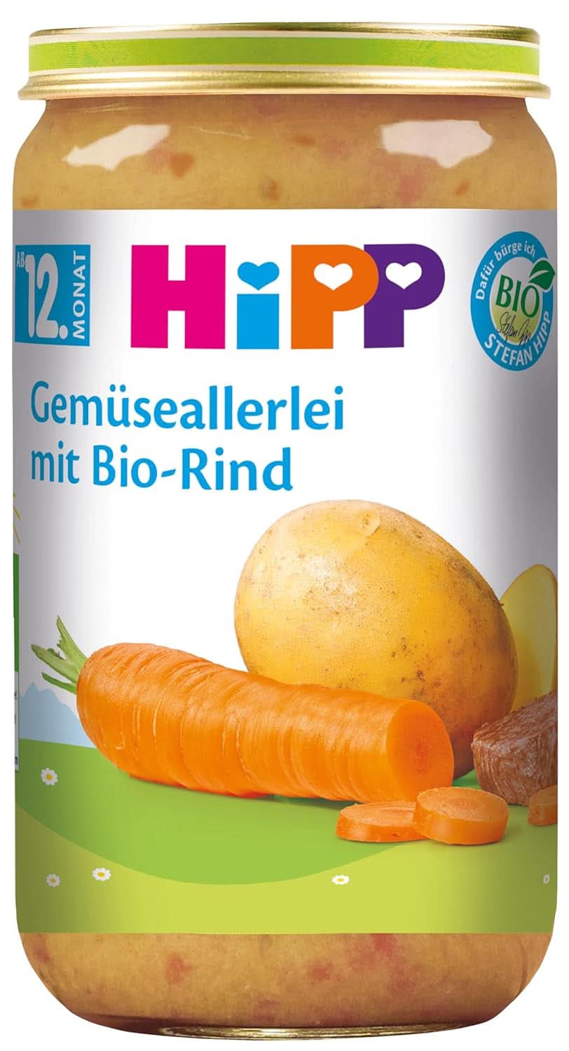 Hipp Vegetable all-you-can-eat with organic beef, pack of 6 (6 X 250 grams) Mother and Child Naty Shop