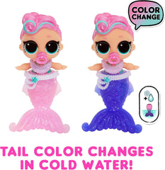 L.O.L. Surpriză! Mermaids Baby Sisters - Cu cozi care își schimbă culoarea, Selecție surpriză, Conține 1 păpușă cu accesorii drăguțe, Colecționează toate cele 8 păpuși, Pentru copii cu vârsta de 4 ani și peste Papusi Naty Shop