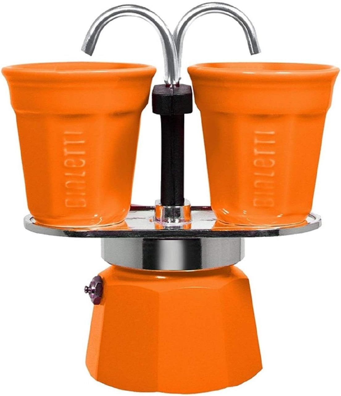 Bialetti - Mini Express Kandisky: Set Moka include aparat de cafea pentru 2 cești (90ml) + 2 cești de espresso, roșu, aluminiu