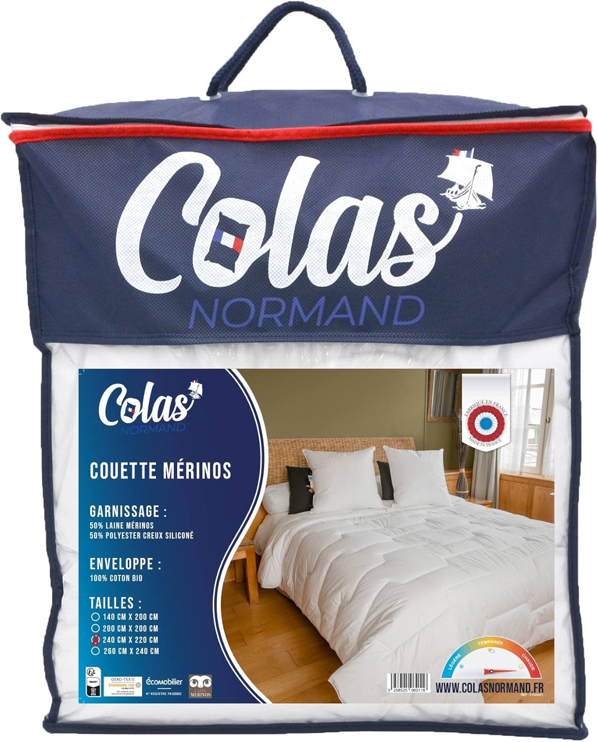 Plapumă 240 X 220 Cm | Bumbac organic și lână Merino | Cald Lavabil la mașină la 30 °C Plapumi si pilote Naty Shop Titlu implicit