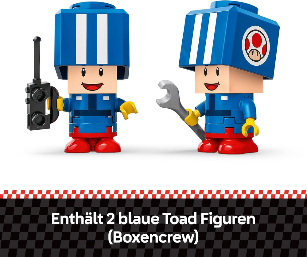 LEGO Super Mario: Mario Kart – Toad's Garage Set, Nintendo Mechanic Toy with 2 Blue Toad Character Figures for Independent Play, Birthday Gift for Boys, Girls and Gamers Aged 8 Plus 72035