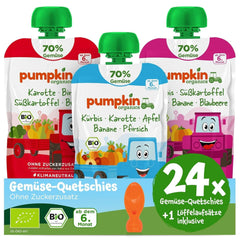 Pumpkin Organics 24Pack, organic vegetable puree, no added sugar, for babies from 6 months, 24 x 100 grams Mother and Child Naty Shop 24 x 100 grams