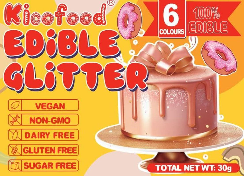 Edible glitter, set of 6 shades, 5 grams Glitter Naty Shop