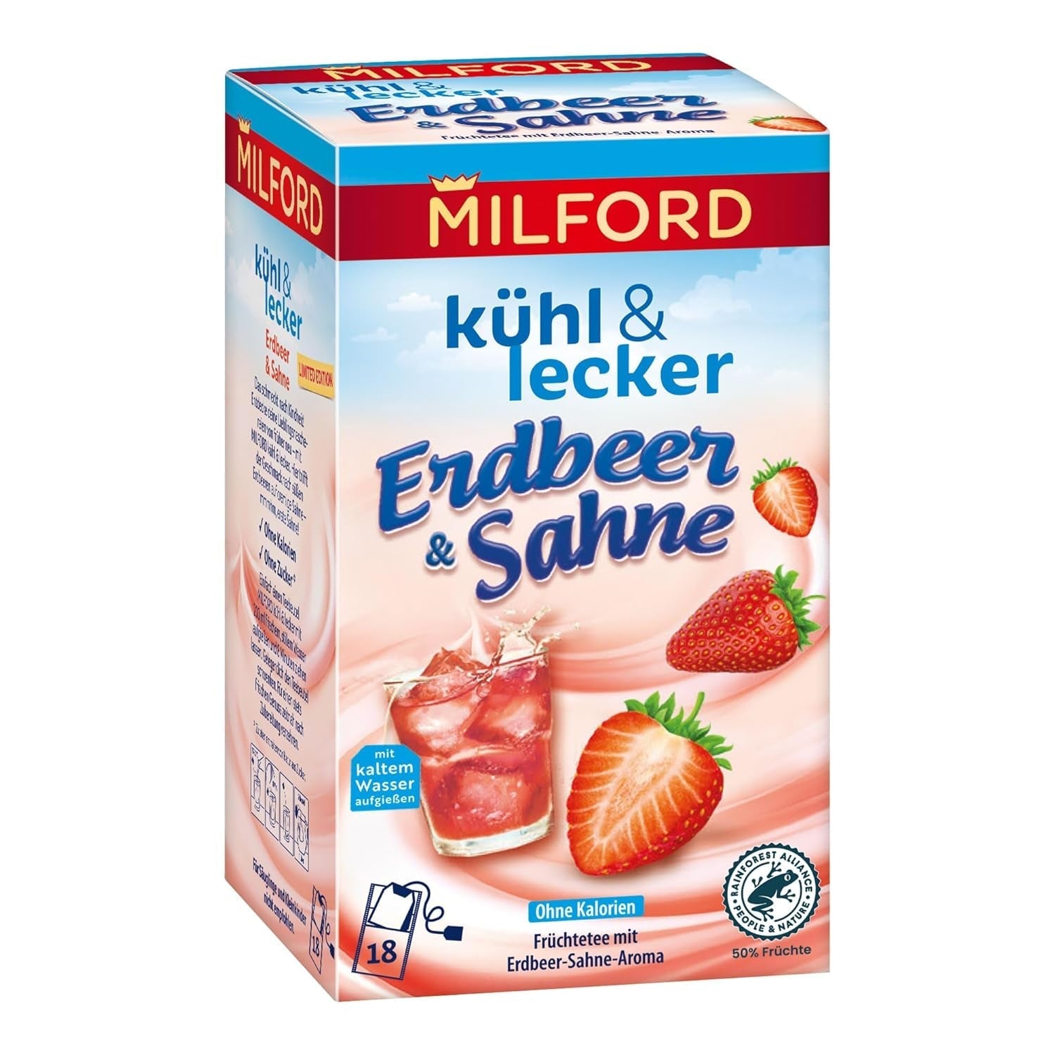 MILFORD Răcoritor și delicios Maracuja-Vanilie | Ceai de fructe cu aromă de maracuja-portocală-vanilie | 18 pliculețe de ceai