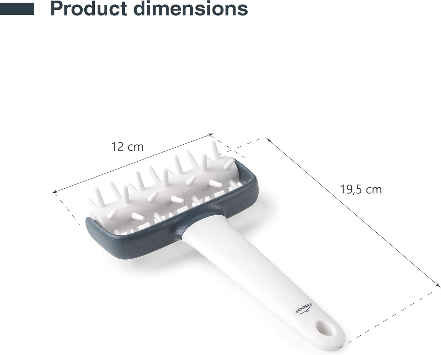 - 68802 - Küchenrollkissen, Tupfwalze, Nudelrolle, Verhindert Blasen im Teig, Ergonomischer Griff, 100% Abnehmbar, Spülmaschinenfest, Polypropylene, BPA-frei, 12x19.5 cm