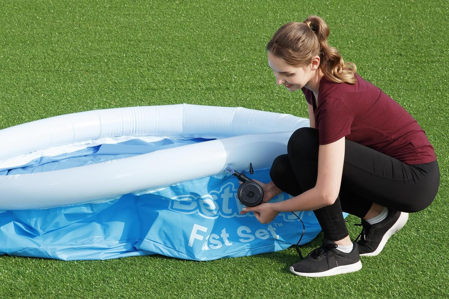 Piscină Bestway Fast Set, fără pompă, albastră, 366 x 76 cm, fără accesorii