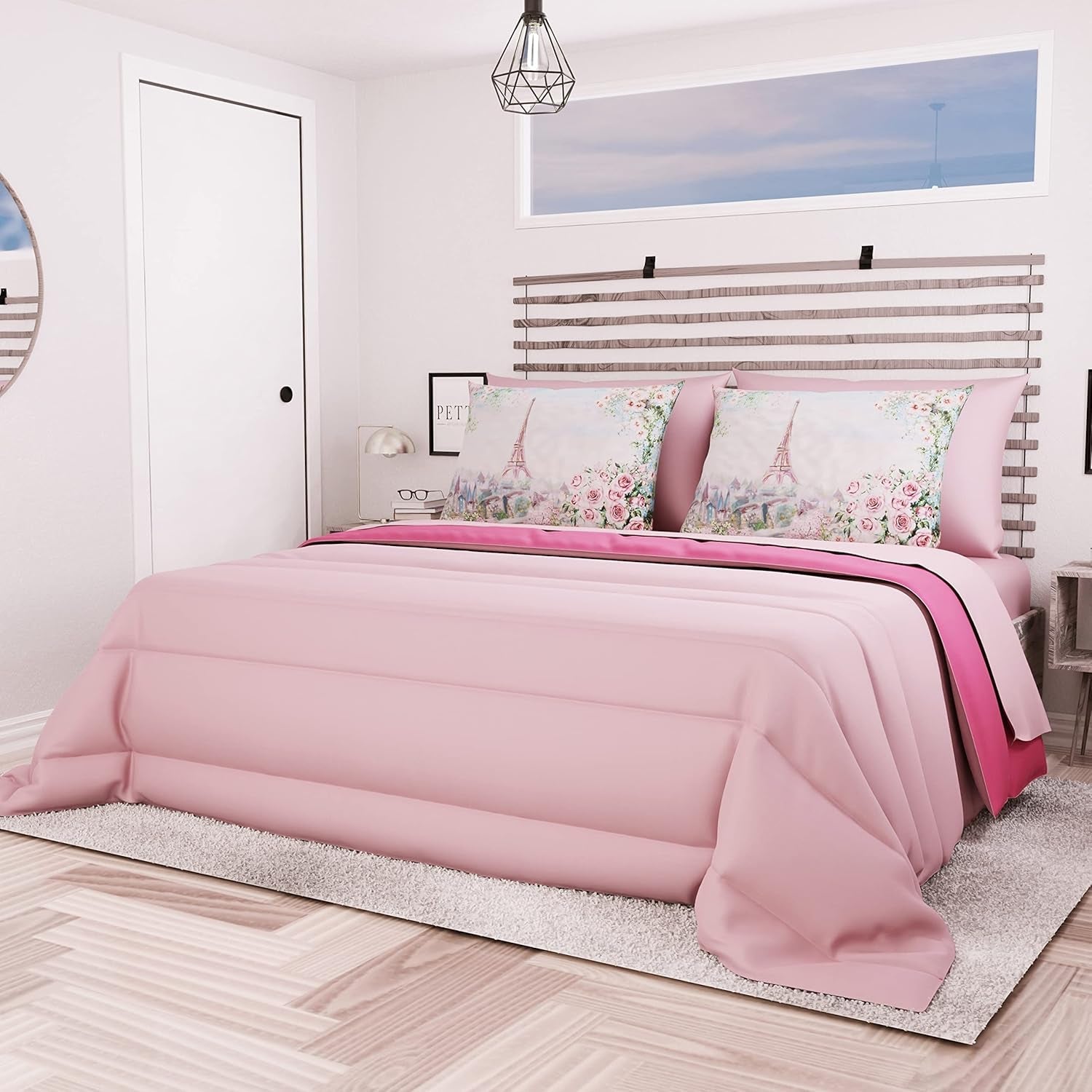 PETTI Artigiani Italiani - Double bed winter blanket, maxi, monochrome, double-sided, white, gray, 100% Made in Italy