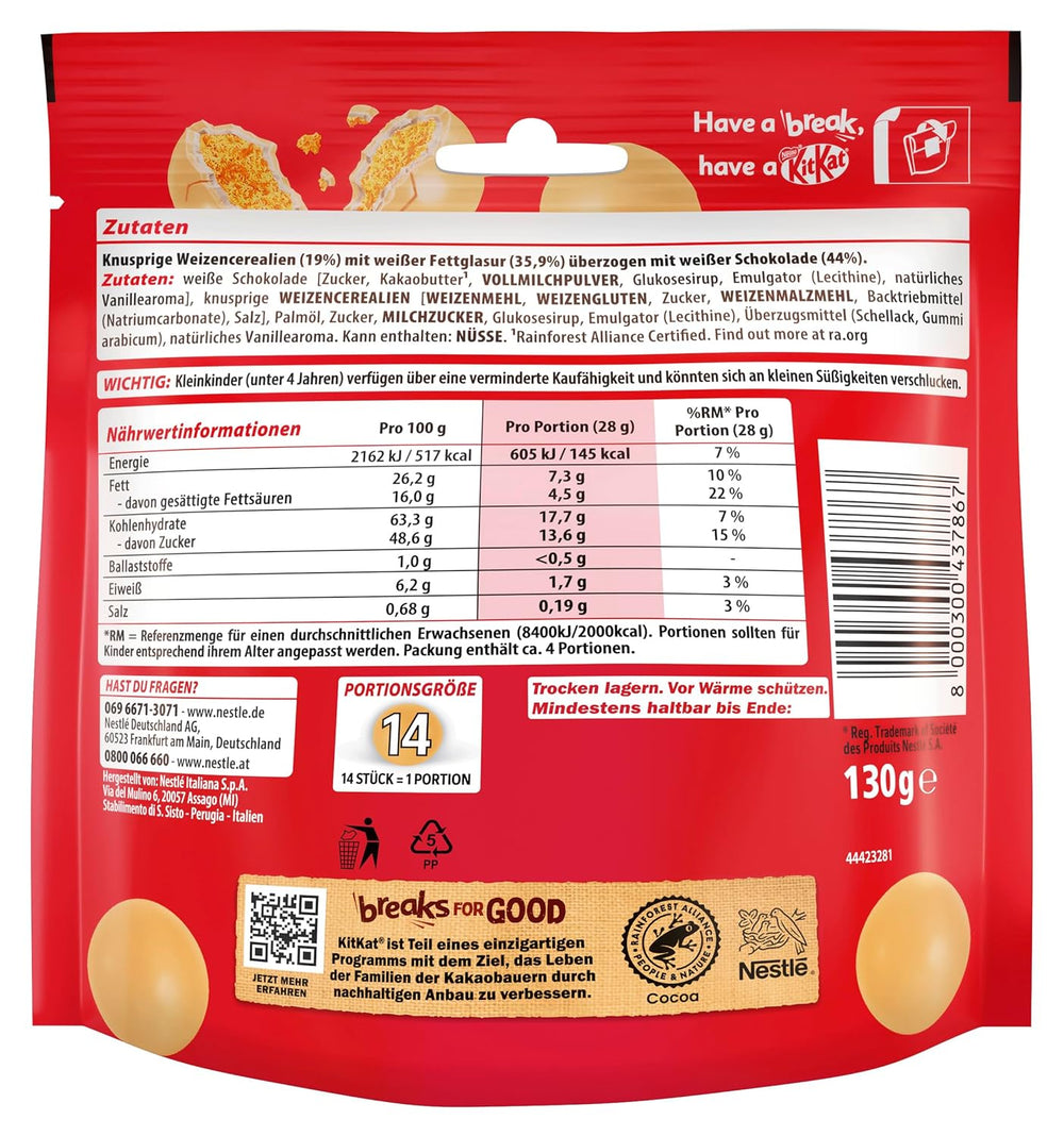 NESTLÉ white balls, pack of 1 (1 x 130g)