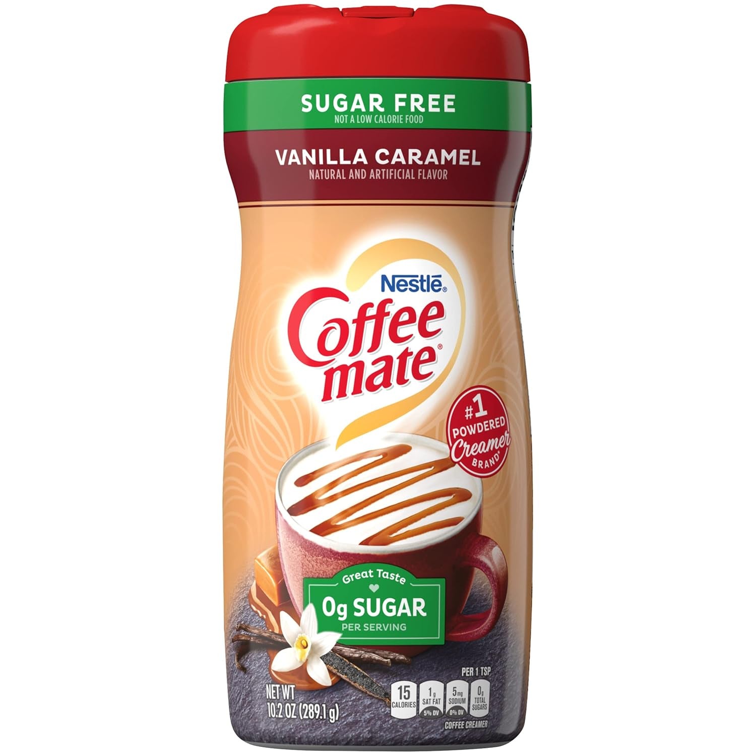 Coffee-Mate Vanilla Caramel, Sugar-Free Powdered Coffee Creamer, Kaffeesahne Pulver - Vanille Karamell - OHNE ZUCKER! from USA