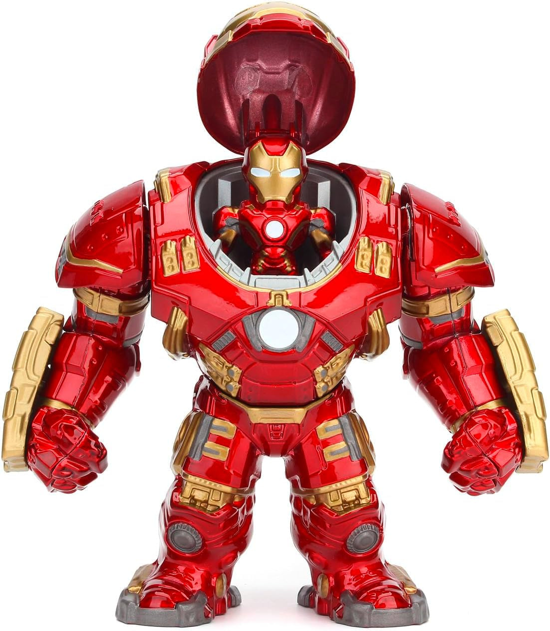 Jada Toys Marvel Figure Hulkbuster & Ironman, Open and Closed Helmet, Collectible Figures, Set, Die-Cast, Red, Size: 6 inch Hulkbuster & 2 inch Ironman Action figures Naty Shop
