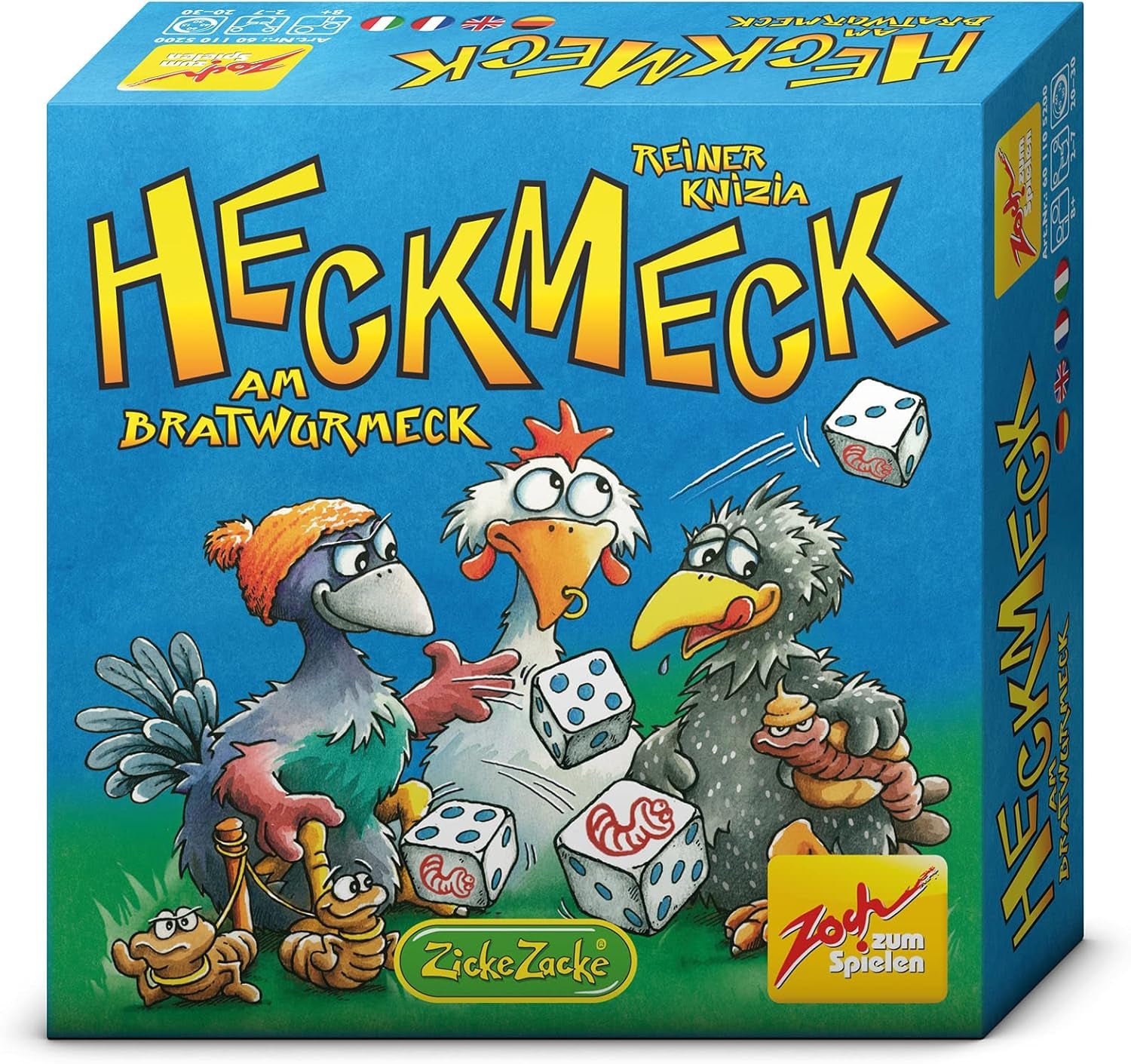 Zoch 601125200 – Heckmeck am Bratwurmeck – the turbulent dice game in the popular chicken frame for smart birds who have smelled the bratwurmeck worm, from 8 years