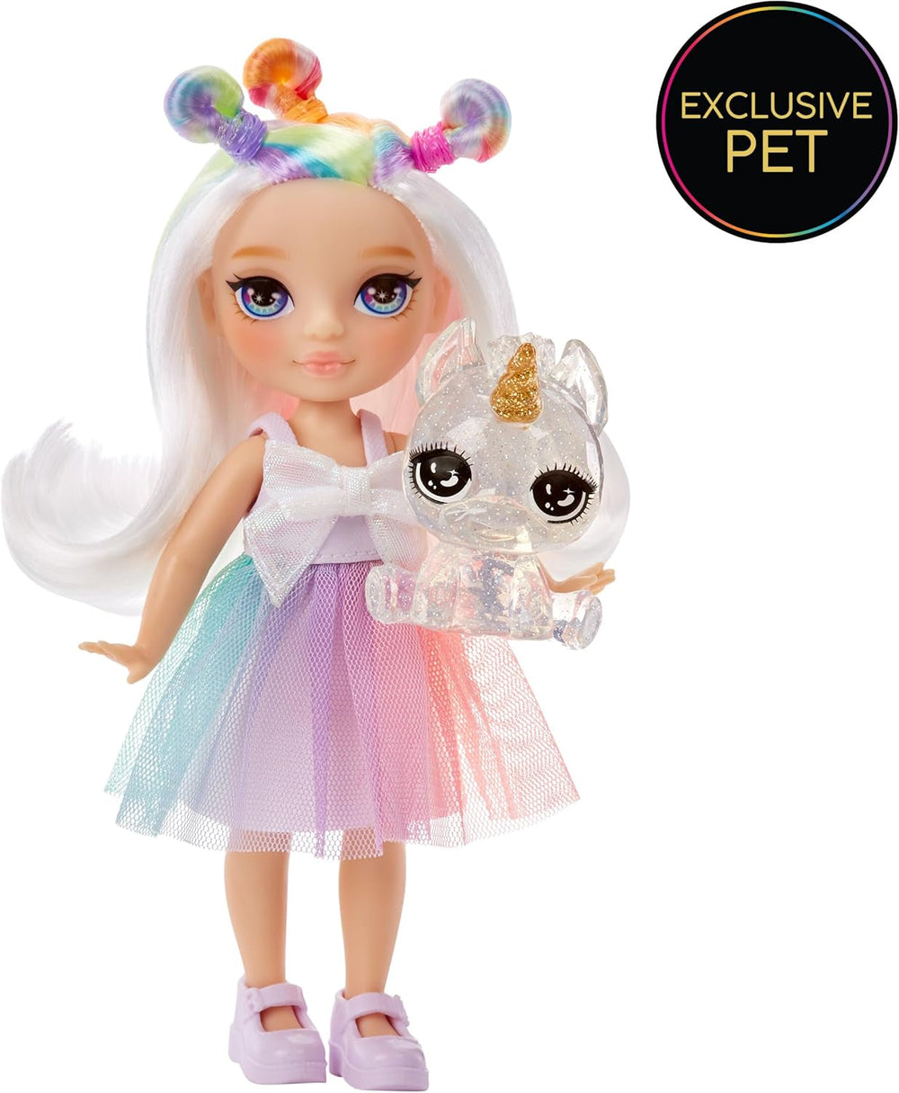 Rainbow High Littles - Opal Raine - păpușă mică, mobilă - păpușă mare de 14 cm în culorile curcubeului cu geantă și unicorn magic - pentru copii și colecționari Papusi Naty Shop