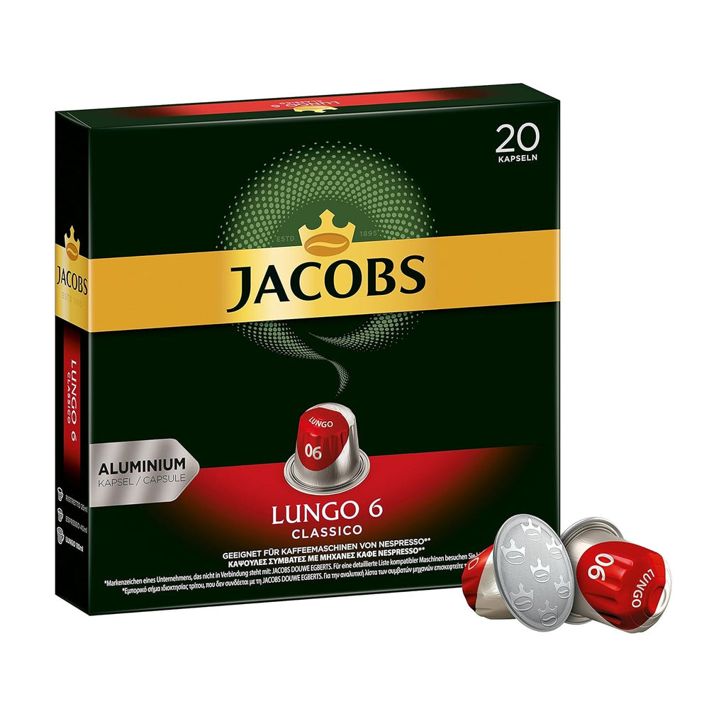 Kaffeekapseln Lungo Classico, Intensität 6 von 12, 10 x 20 Getränke & Kaffeekapseln Lungo Decaffeinato- Intensität 6- 200 Nespresso kompatible Kapseln, 10er Pack, 10 x 20 Getränke