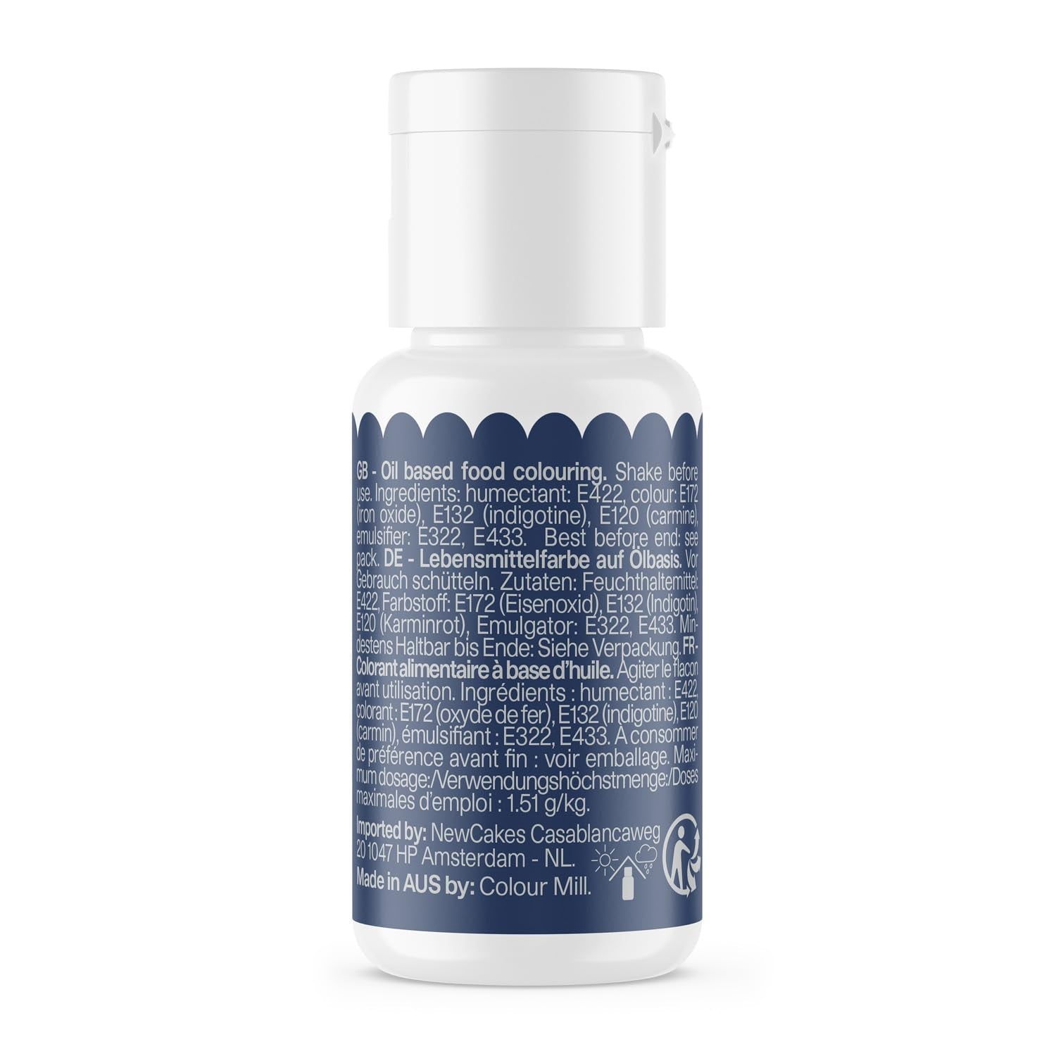Colorant alimentar Colour Mill Oil Blend Midnight Oil - Colorant alimentar pentru ciocolată, fondant, brioșe, prăjituri, copt, macaroane - Colorant alimentar pentru decorarea torturilor - 100 ml