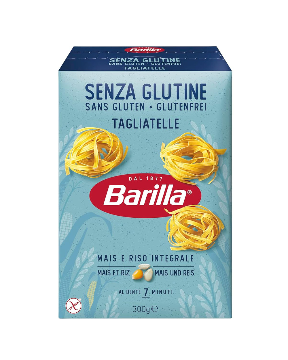 Gluten-free Barilla Tagliatelle pasta made from delicious corn and rice - perfect for people with celiac disease or gluten intolerance 300g