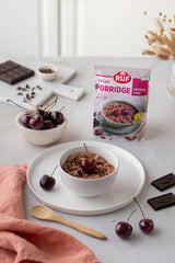 Veganes Porridge Oat Cherry Choc, Oatmal Mit Zartbitter-Schokolade & Kirschen, Einfache Zubereitung, Im Praktischen Portionsbeutel, 1 X 60 G (Packung Mit 3) Cereale Naty Shop