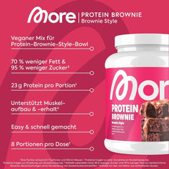 MORE Protein Brownie, 600G, Vegan Backmischung Für Brownies Mit Der Extra Portion Protein, Geprüfte Qualität - Made in Germany Mixture for baking and cooking Naty Shop