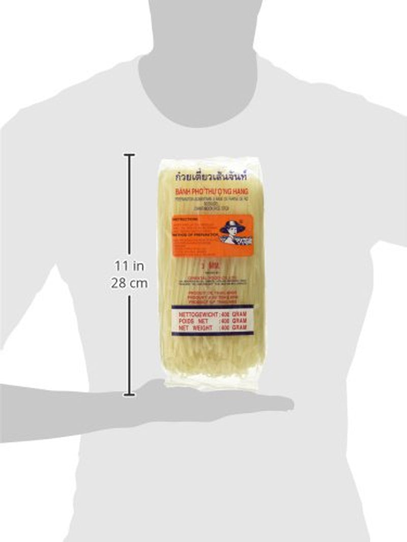 Rice Noodles - Thai, 3mm wide rice ribbon noodles, made from rice flour - 17 x 400g