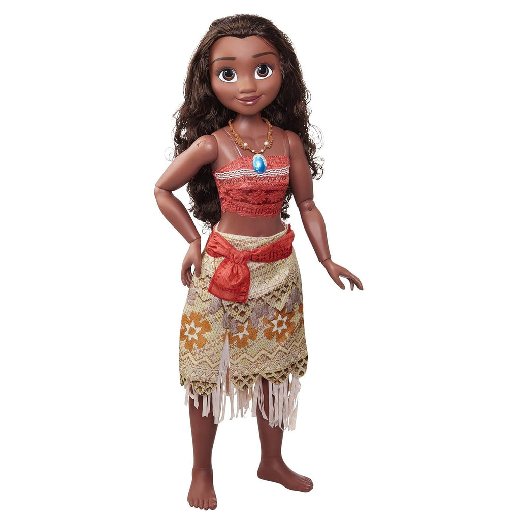Disney Princess Vaiana, păpușă de joacă înaltă de 80 cm de la Jakks Pacific, păpușă mobilă, cu perie pentru a-și pieptăna buclele ondulate, rochie inspirată de film, colier detașabil cu pandantiv Papusi Naty Shop