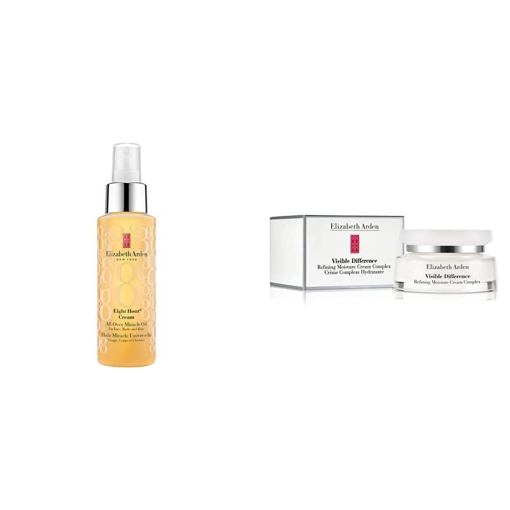 Elizabeth Arden - Eight Hour, moisturizing oil for face, body and hair, 100 ml Cosmetics and Beauty Naty Shop Package with Arden Visible Difference