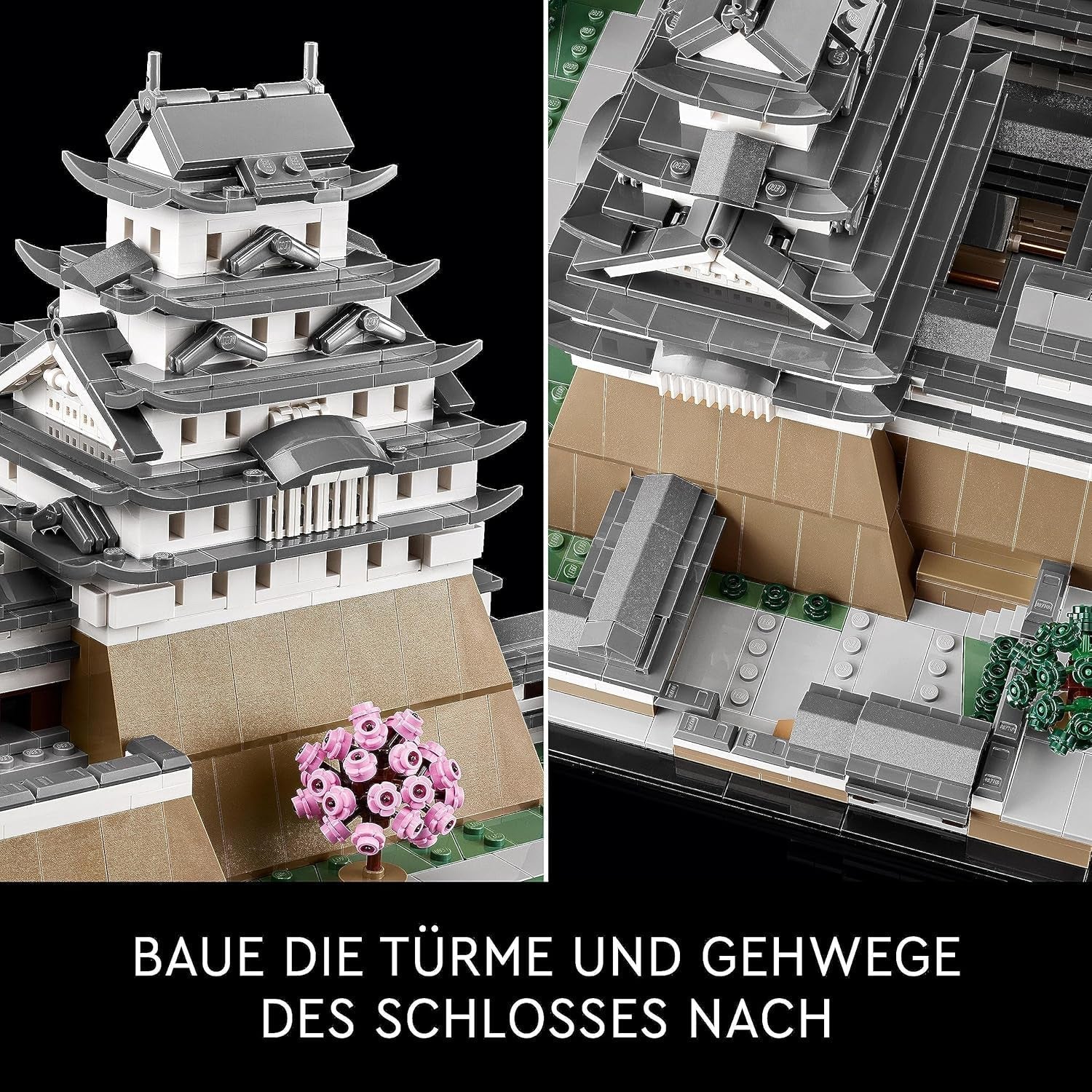 LEGO Architecture Himeji Castle, Adult Model Kit, Landmark Collection, Creative Gardening and Japanese Culture Fan Set with Cherry Blossom Tree, Gift for Him and Her 21060 Building Sets Besuche den LEGO-Store