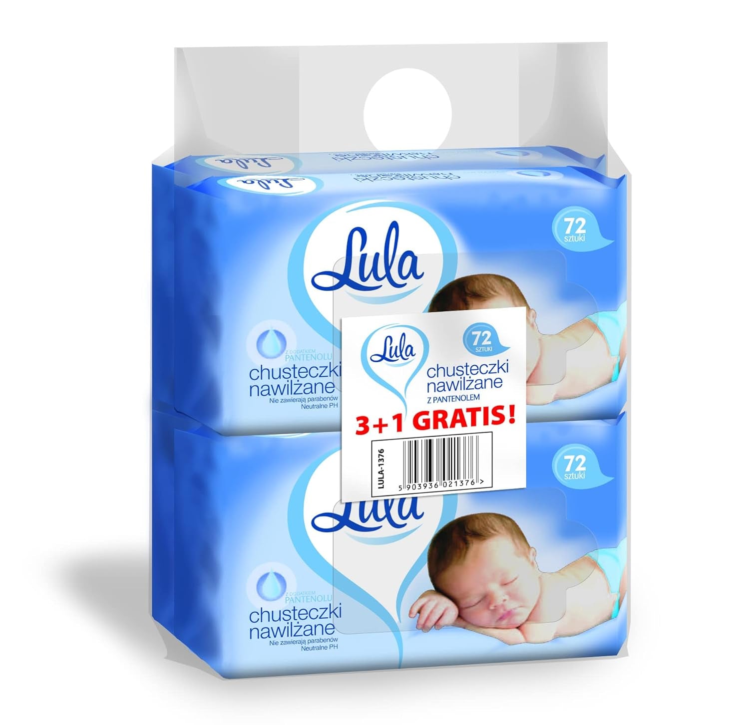 LULA Aloe Vera Baby Wet Wipes 72pcs 3pcs + 1pc free