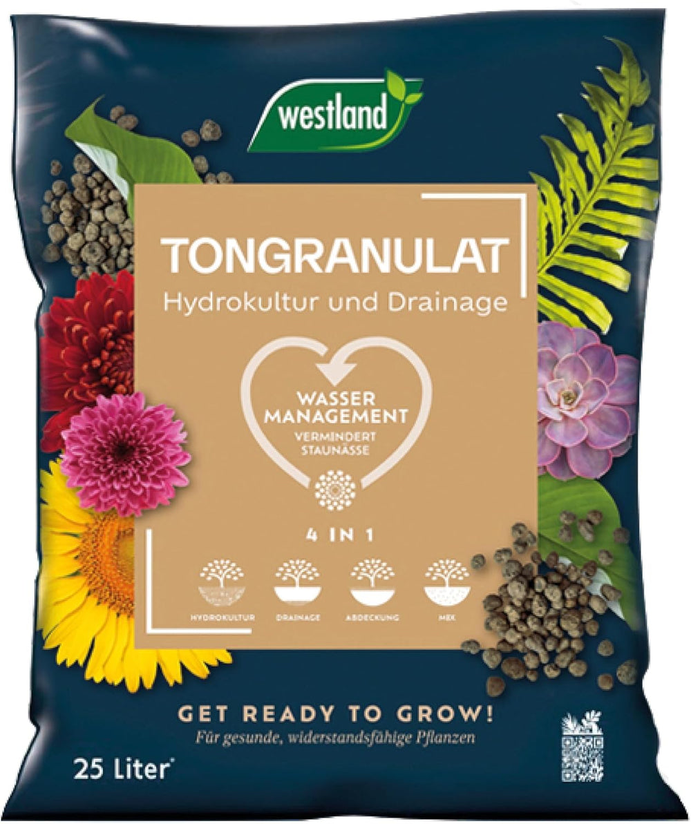 Westland Clay Granules, 5 L - Granules for plants ideal for hydroponics, drainage substrate without chemical additives, for indoor and outdoor use