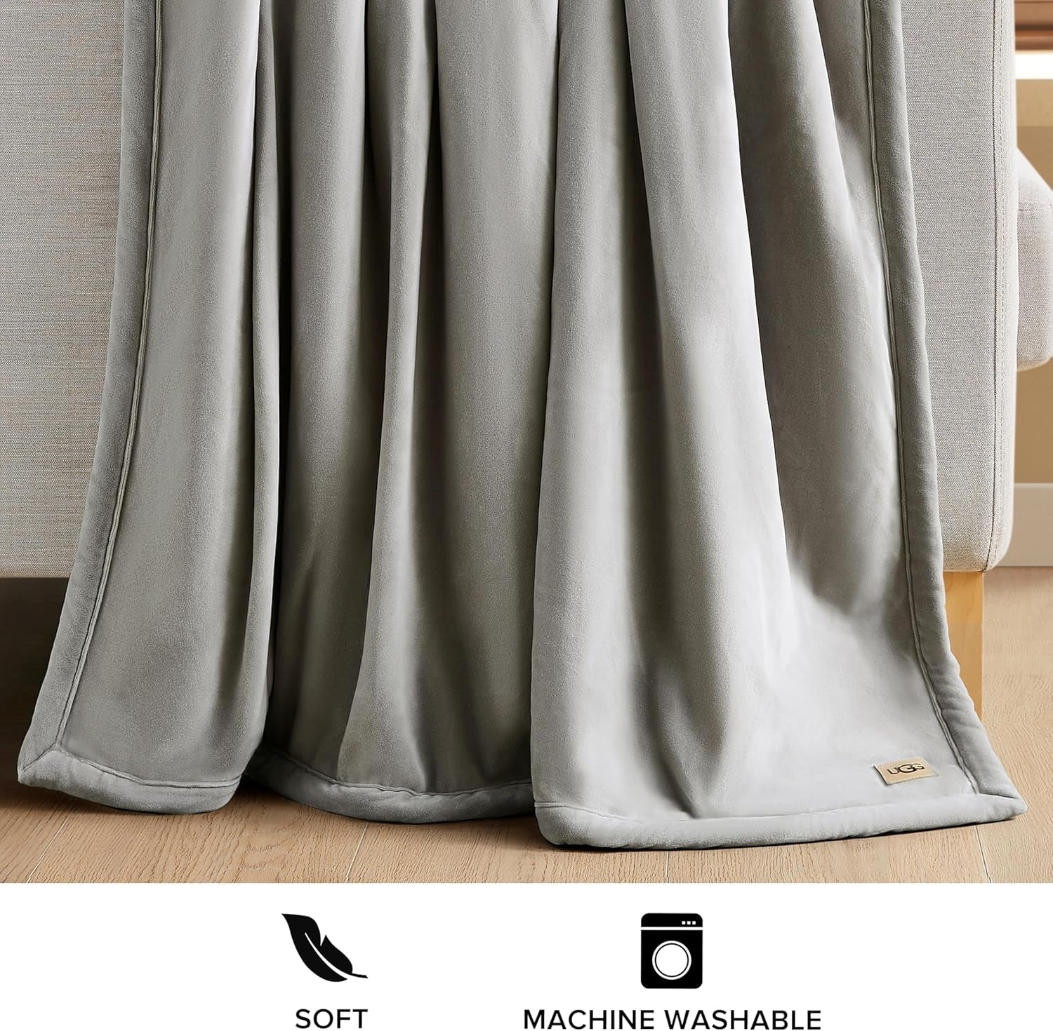 UGG 01465 Bliss Sherpa Throw Blanket Fully Reversible for Couch or Bed Machine Washable Easy Care Soft Plush Oversized Luxury Blankets 178 X 127 cm Seal Naty Shop Duvets & Quilts