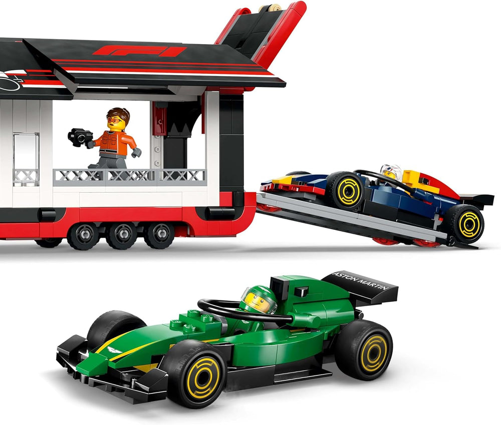LEGO City F1 Transporter with RB20 & AMR24 F1 Racing Cars - Toy Car Transporter for Red Bull & Aston Martin Formula 1 Teams - Incl. 5 Minifigures - Gift for Boys & Girls Ages 8+ 60445 Construction sets Besuche den LEGO-Store