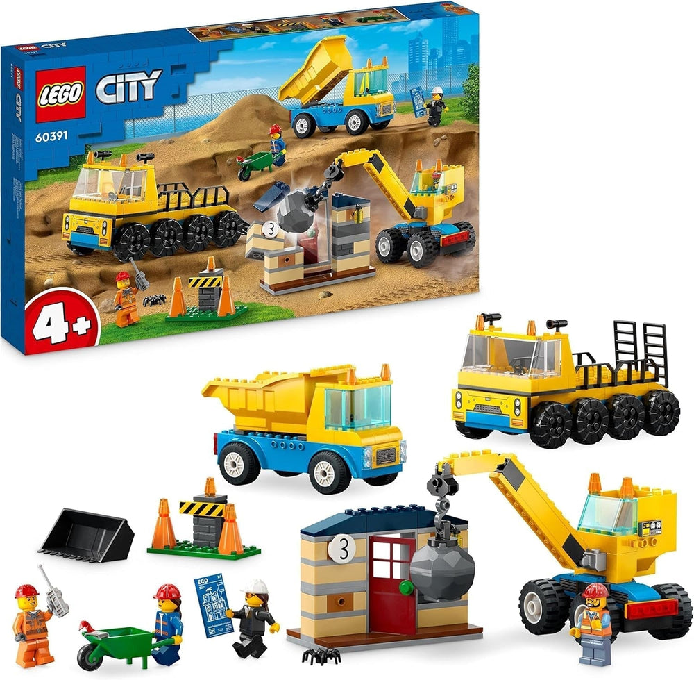 LEGO 60391 City Construction Vehicles and Wrecking Ball Crane, Excavator, Dump Truck and Transport Vehicle Toy, Educational Toy for Children 4 Years and Up Building Sets Besuche den LEGO-Store Single