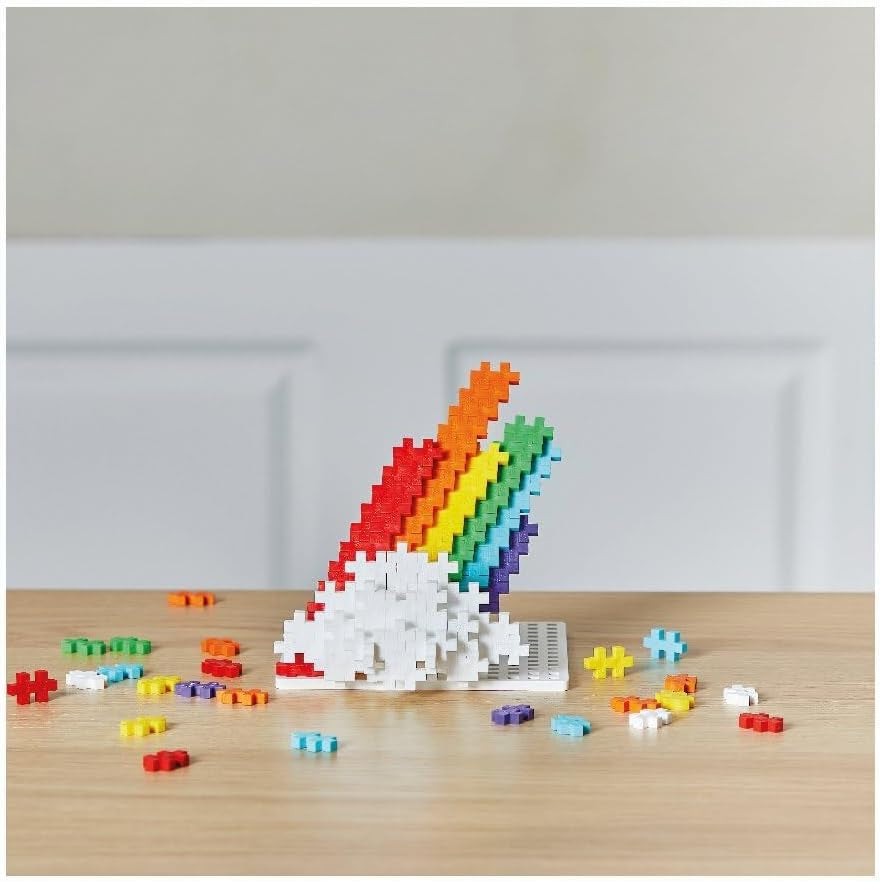 Plus-Plus 9604262 Geniales Konstruktionsspielzeug, Regenbogen, Kreativ-Bausteine Tube, 240 Teile