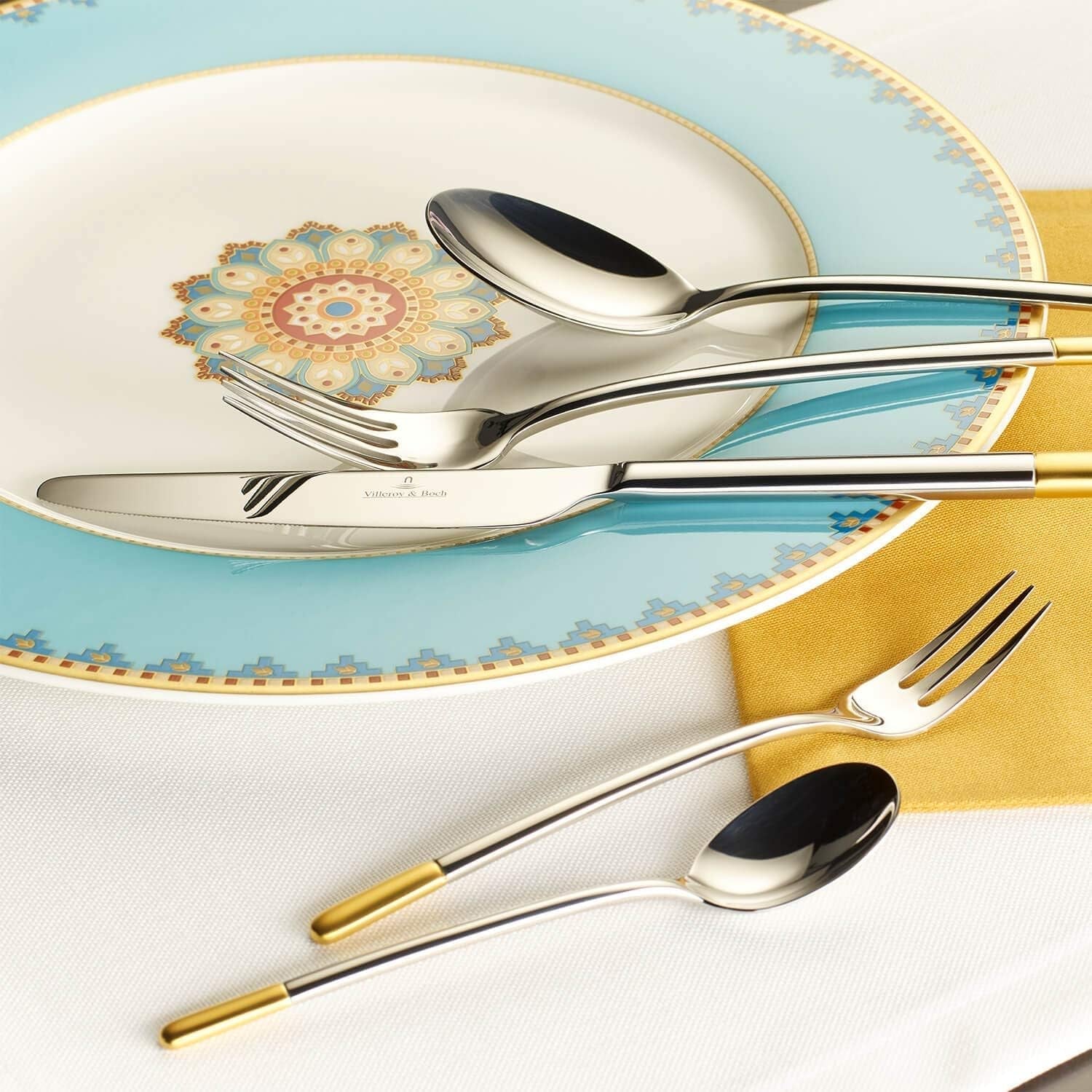 Villeroy & Boch - Ella Cutlery partially gold-plated gold, 30 pieces, 6 people, dishwasher safe, stainless steel Kitchen Naty Shop