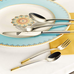 Villeroy & Boch - Ella Cutlery partially gold-plated gold, 30 pieces, 6 people, dishwasher safe, stainless steel Kitchen Naty Shop