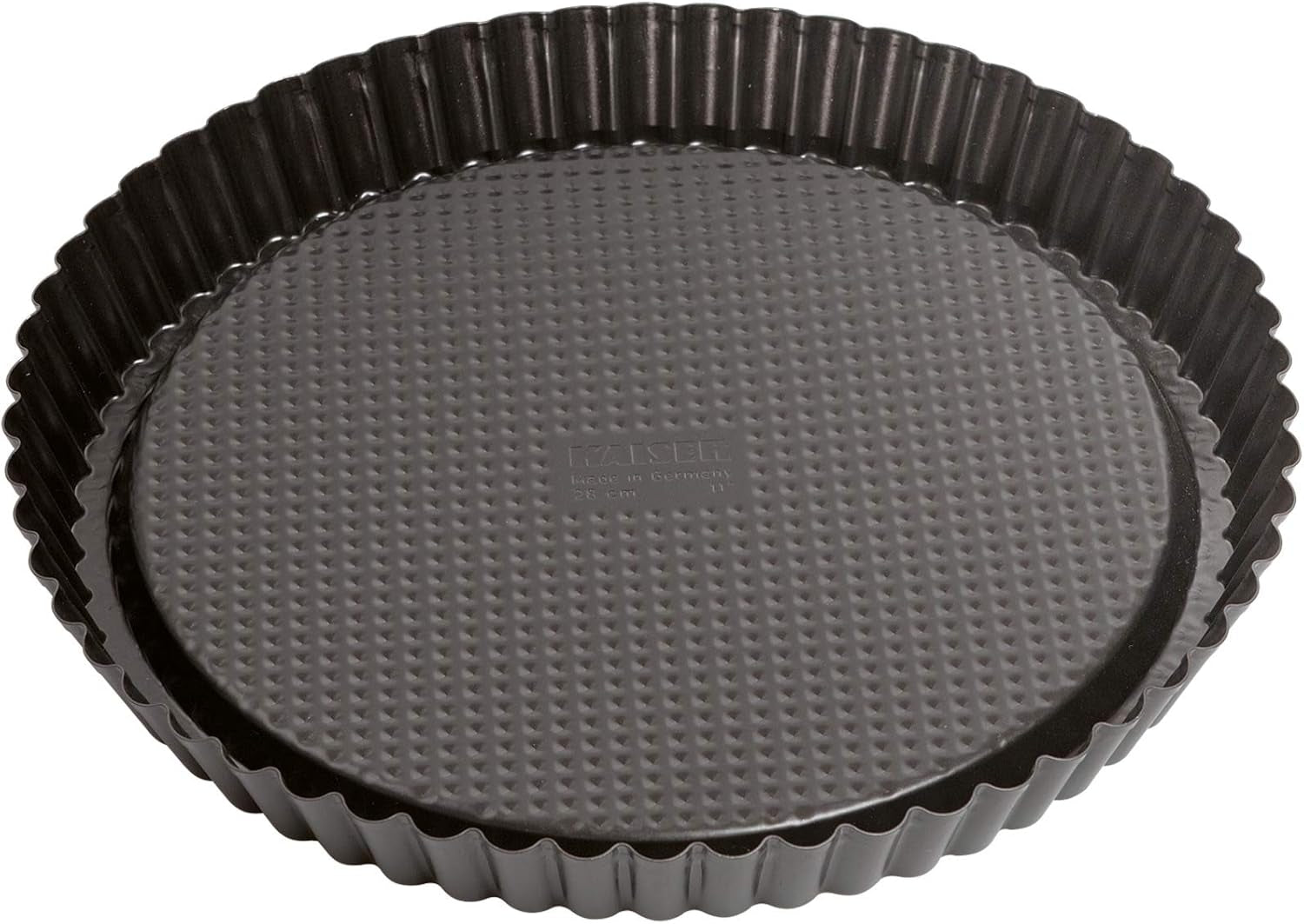 ORIGINAL KAISER Classic Obstbodenform 28 Cm, Obstkuchenform, Gleichmäßige Bräunung & Classic Mini Torteletts 6 Stück, Tartelette Förmchen 10 Cm, Tarteform Klein, Tortelettförmchen Antihaftbeschichte Baking molds and trays Naty Shop