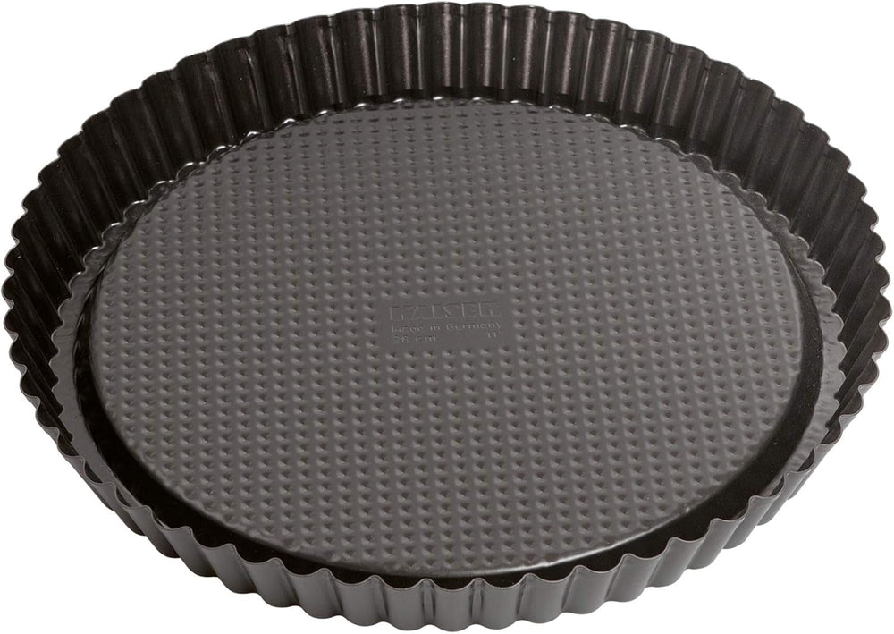 ORIGINAL KAISER Classic Obstbodenform 28 Cm, Obstkuchenform, Gleichmäßige Bräunung & Classic Mini Torteletts 6 Stück, Tartelette Förmchen 10 Cm, Tarteform Klein, Tortelettförmchen Antihaftbeschichte Baking molds and trays Naty Shop